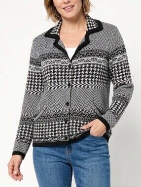 Vintage Allison Daley Petite Cotton Blend Button Fromt Cardigan